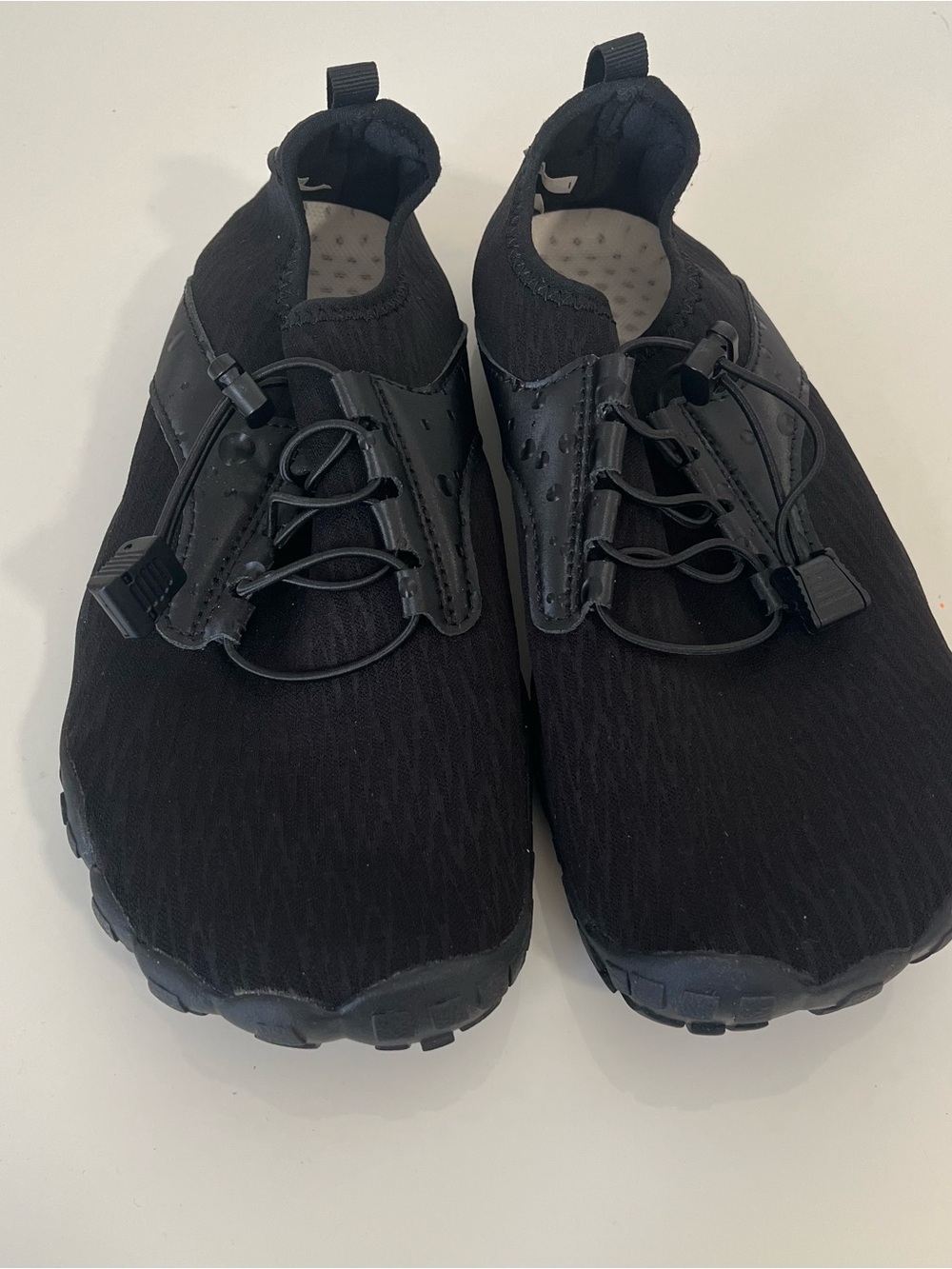 Unisex Black Slip-On Water Shoes with Quick-Lace System